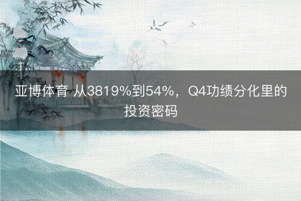 亚博体育 从3819%到54%,Q4功绩分化里的投资密码