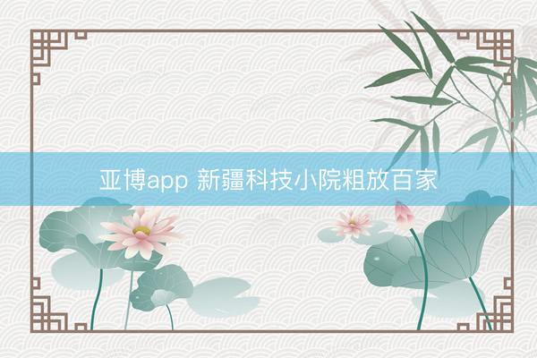 亚博app 新疆科技小院粗放百家
